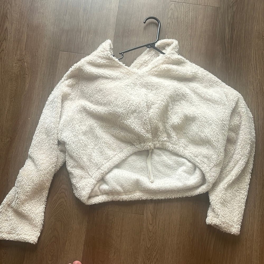 Urban outfitters fuzzy cropped hoodie